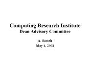 Computing Research Institute Dean Advisory Committee