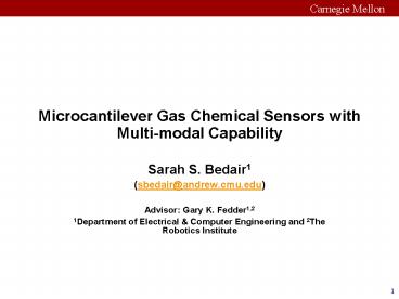 Microcantilever Gas Chemical Sensors with Multi-modal Capability