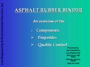 ASPHALT RUBBER BINDER