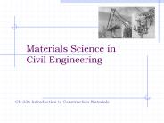 Materials Science in Civil Engineering