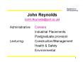 John Reynolds PowerPoint PPT Presentation