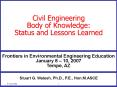 Civil Engineering Body of Knowledge: Status and Lessons Learned PowerPoint PPT Presentation