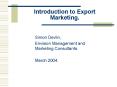Introduction to Export Marketing' PowerPoint PPT Presentation