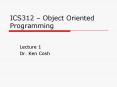 ICS312 Object Oriented Programming PowerPoint PPT Presentation