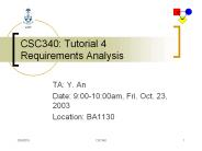 CSC340: Tutorial 4 Requirements Analysis