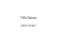 VB Classes PowerPoint PPT Presentation