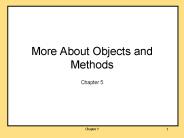 More About Objects and Methods