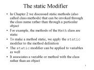 The static Modifier