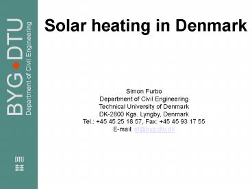 Solar heating in Denmark