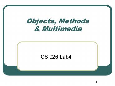 Objects, Methods presentation | free to view