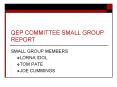 QEP COMMITTEE SMALL GROUP REPORT PowerPoint PPT Presentation