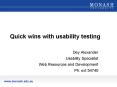 Quick wins with usability testing