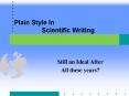 Plain Style In Scientific Writing PowerPoint PPT Presentation