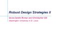 Robust Design Strategies II PowerPoint PPT Presentation