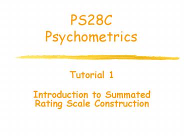 PS28C Psychometrics