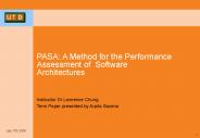 PASA: A Method for the Performance Assessment of Software Architectures