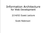 Information Architecture for Web Development