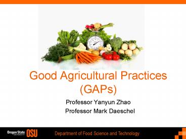 Good Agricultural Practices (GAPs)