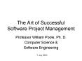 The Art of Successful Software Project Management PowerPoint PPT Presentation