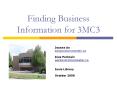 Finding Business Information for 3MC3 PowerPoint PPT Presentation