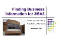 Finding Business Information for 3MA3 PowerPoint PPT Presentation