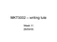 MKT3002 writing tute PowerPoint PPT Presentation