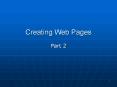Creating Web Pages PowerPoint PPT Presentation