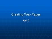 Creating Web Pages