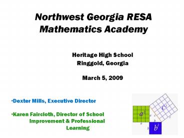 Northwest Georgia RESA Mathematics Academy