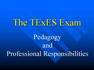 The TExES Exam