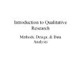 Introduction to Qualitative Research PowerPoint PPT Presentation