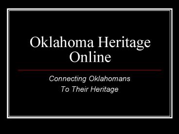 Oklahoma Heritage Online