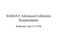 WebDAV Advanced Collection Requirements