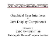 Graphical User Interfaces and Java Display Components