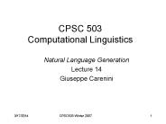 CPSC 503 Computational Linguistics