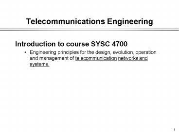 Telecommunications Engineering