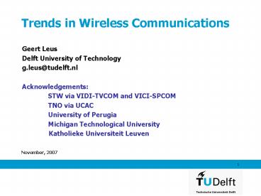 Trends in Wireless Communications