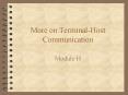 More on TerminalHost Communication PowerPoint PPT Presentation