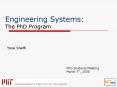 Engineering Systems: The PhD Program PowerPoint PPT Presentation
