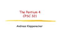 The Pentium 4 CPSC 321