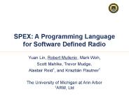 SPEX: A Programming Language for Software Defined Radio