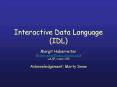 Interactive Data Language IDL PowerPoint PPT Presentation