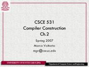 CSCE 531 Compiler Construction Ch.2