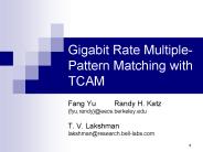 Gigabit Rate Multiple-Pattern Matching with TCAM