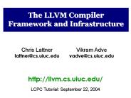 The LLVM Compiler Framework and Infrastructure