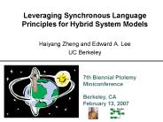 Leveraging Synchronous Language Principles for Hybrid System Models