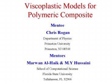 Viscoplastic Models for Polymeric Composite