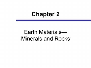 Earth Materials