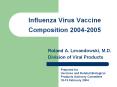 Influenza Virus Vaccine Composition 2004-2005 PowerPoint PPT Presentation