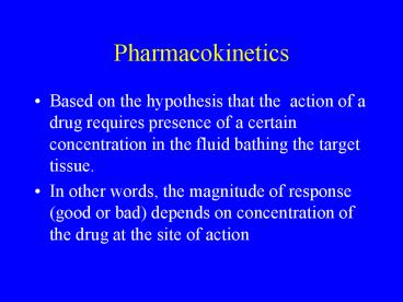Pharmacokinetics